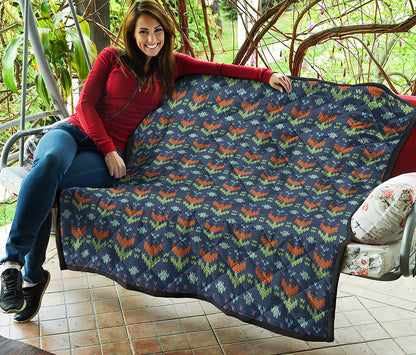 Flower Knitted Pattern Print Quilt