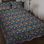 Flower Knitted Pattern Print Quilt Bed Set