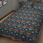 Flower Knitted Pattern Print Quilt Bed Set
