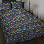 Flower Knitted Pattern Print Quilt Bed Set
