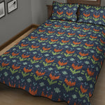 Flower Knitted Pattern Print Quilt Bed Set