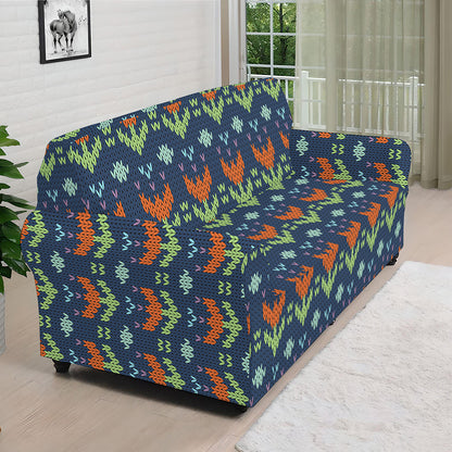 Flower Knitted Pattern Print Sofa Cover