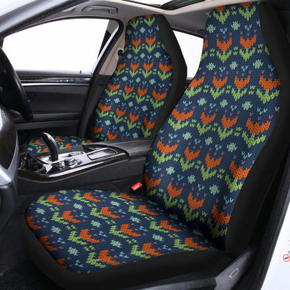 Flower Knitted Pattern Print Universal Fit Car Seat Covers