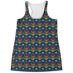 Flower Knitted Pattern Print Women's Racerback Tank Top