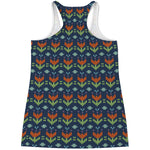 Flower Knitted Pattern Print Women's Racerback Tank Top