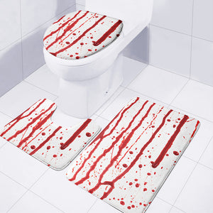 Flowing Red Blood Print 3 Piece Bath Mat Set