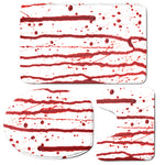 Flowing Red Blood Print 3 Piece Bath Mat Set