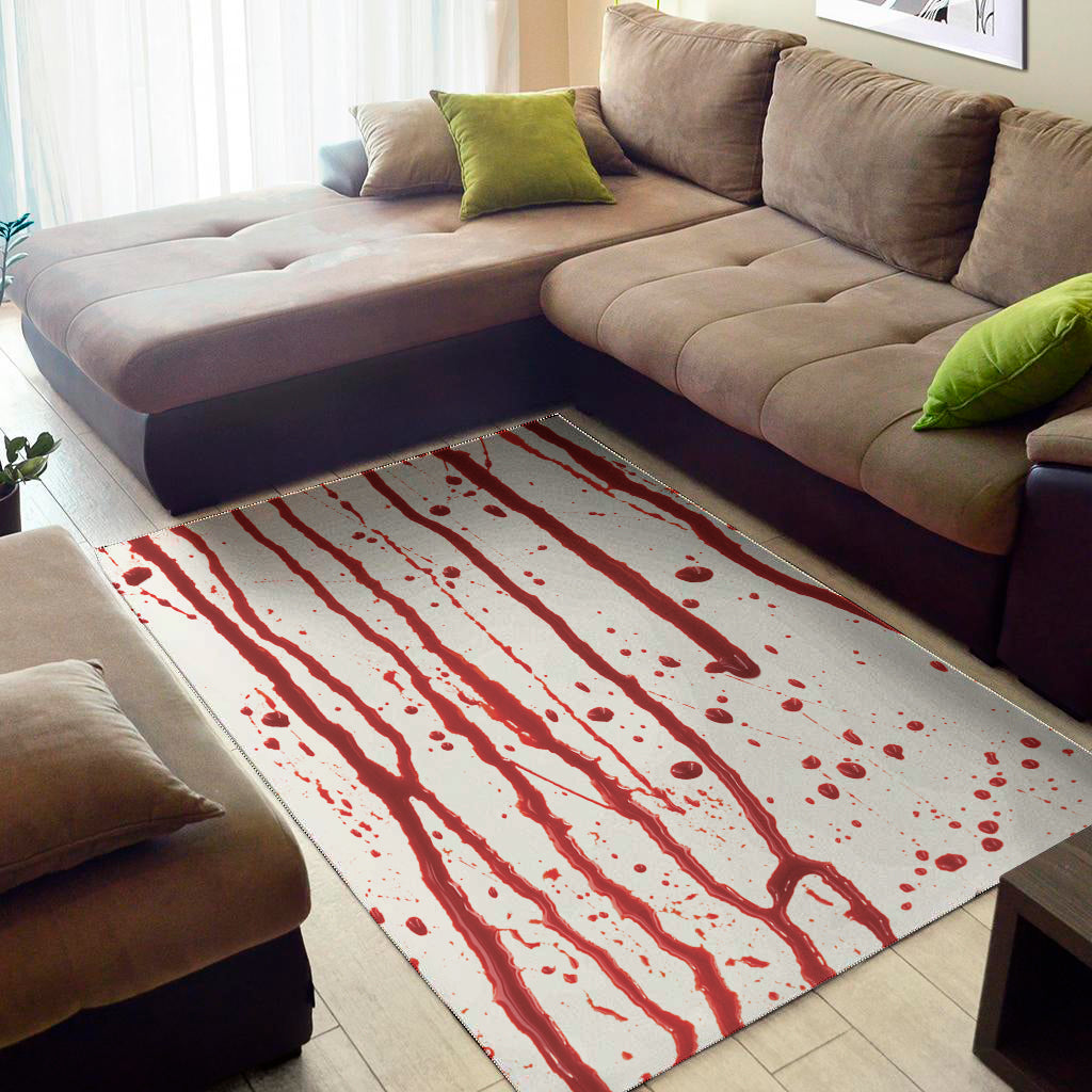 Flowing Red Blood Print Area Rug