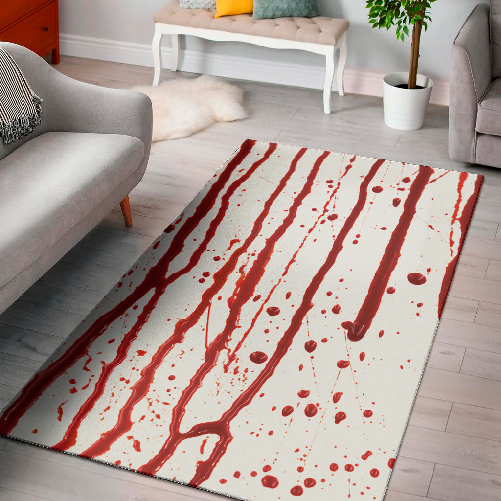 Flowing Red Blood Print Area Rug