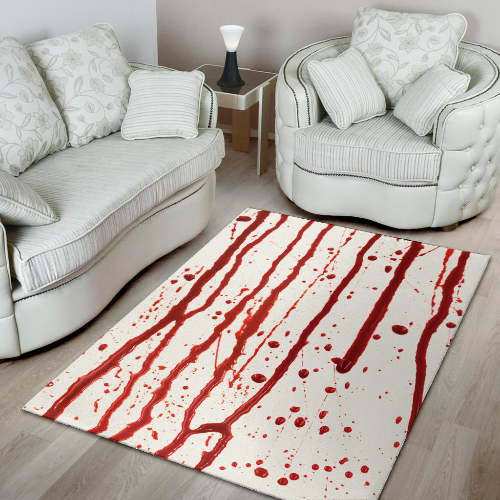 Flowing Red Blood Print Area Rug