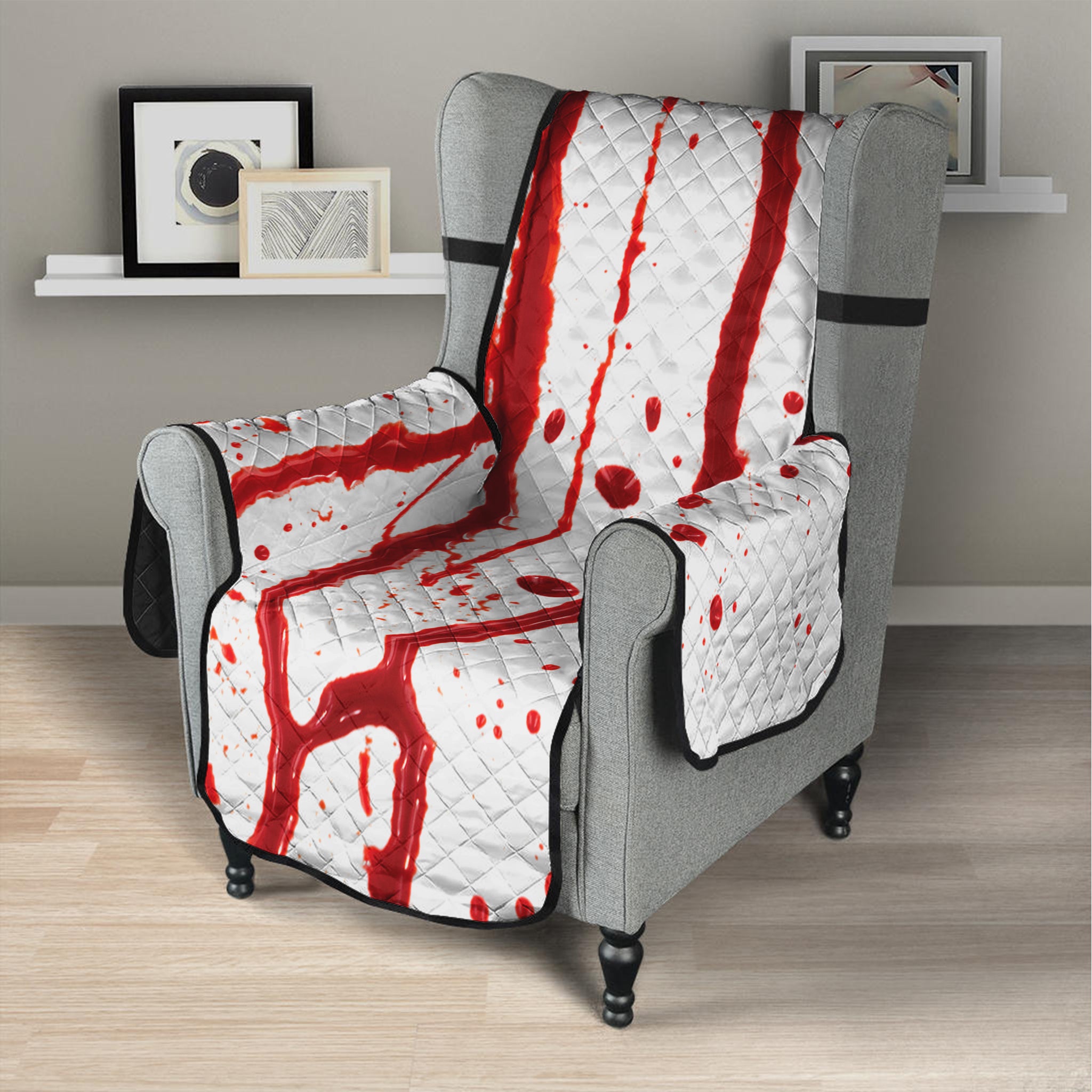 Flowing Red Blood Print Armchair Protector