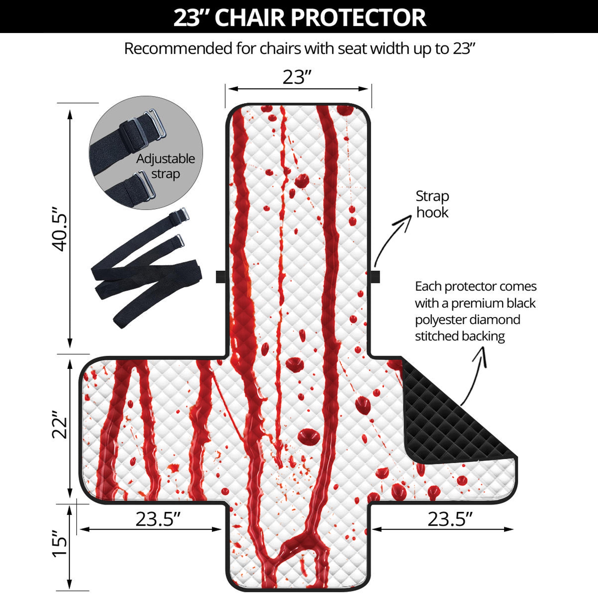 Flowing Red Blood Print Armchair Protector