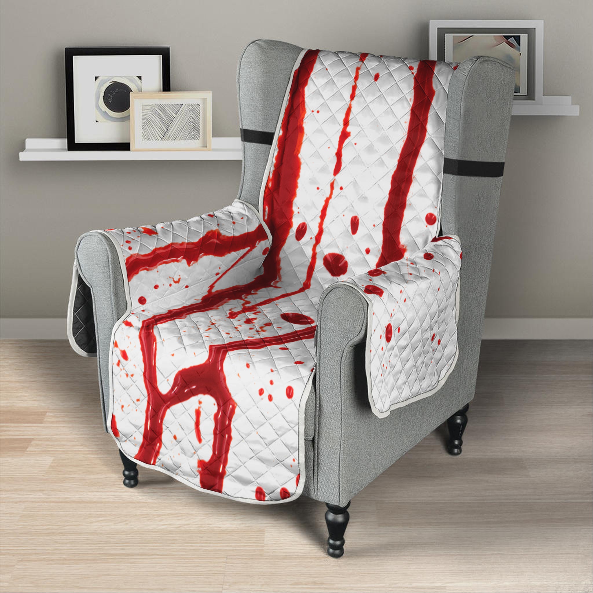 Flowing Red Blood Print Armchair Protector