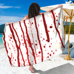 Flowing Red Blood Print Beach Sarong Wrap