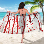 Flowing Red Blood Print Beach Sarong Wrap