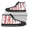 Flowing Red Blood Print Black High Top Sneakers