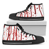 Flowing Red Blood Print Black High Top Shoes