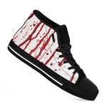 Flowing Red Blood Print Black High Top Shoes