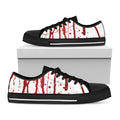 Flowing Red Blood Print Black Low Top Sneakers