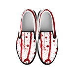 Flowing Red Blood Print Black Slip On Shoes