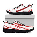 Flowing Red Blood Print Black Running Shoes