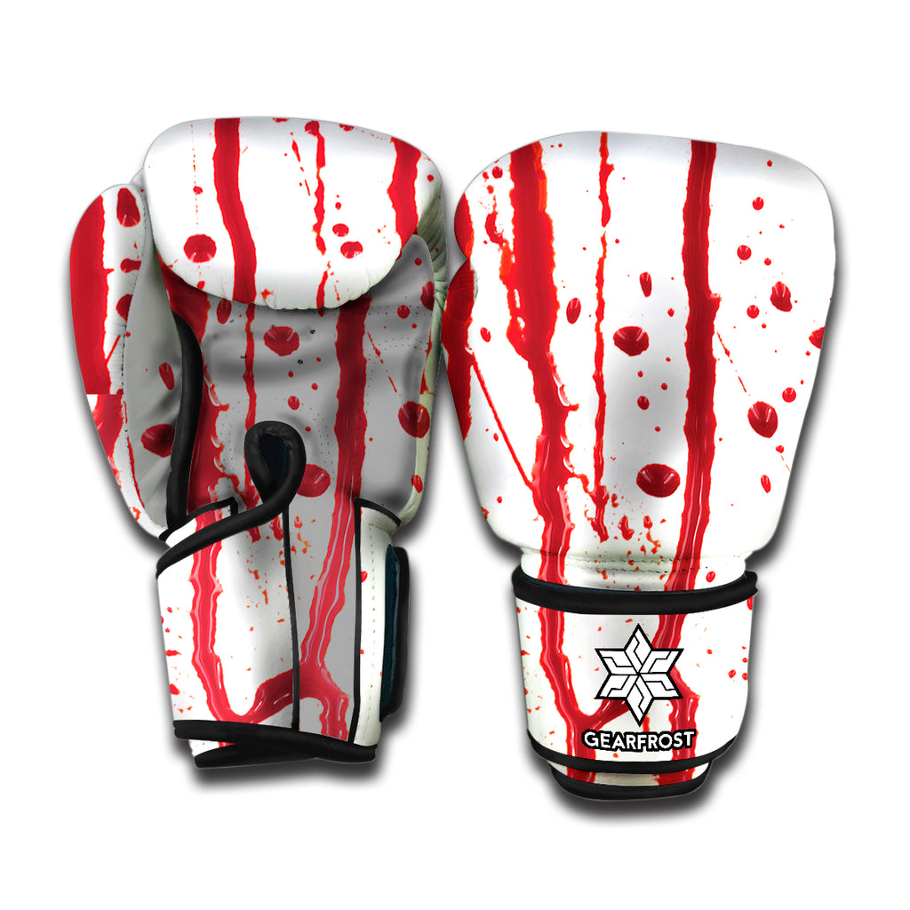 Flowing Red Blood Print Boxing Gloves