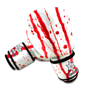 Flowing Red Blood Print Boxing Gloves