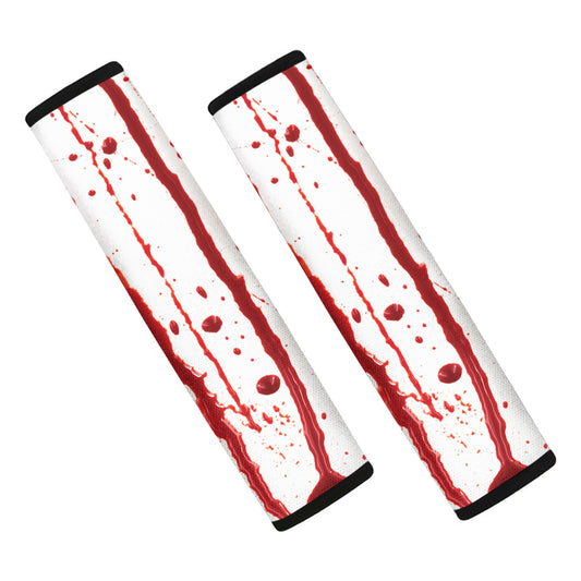 Flowing Red Blood Print Car Seat Belt Covers