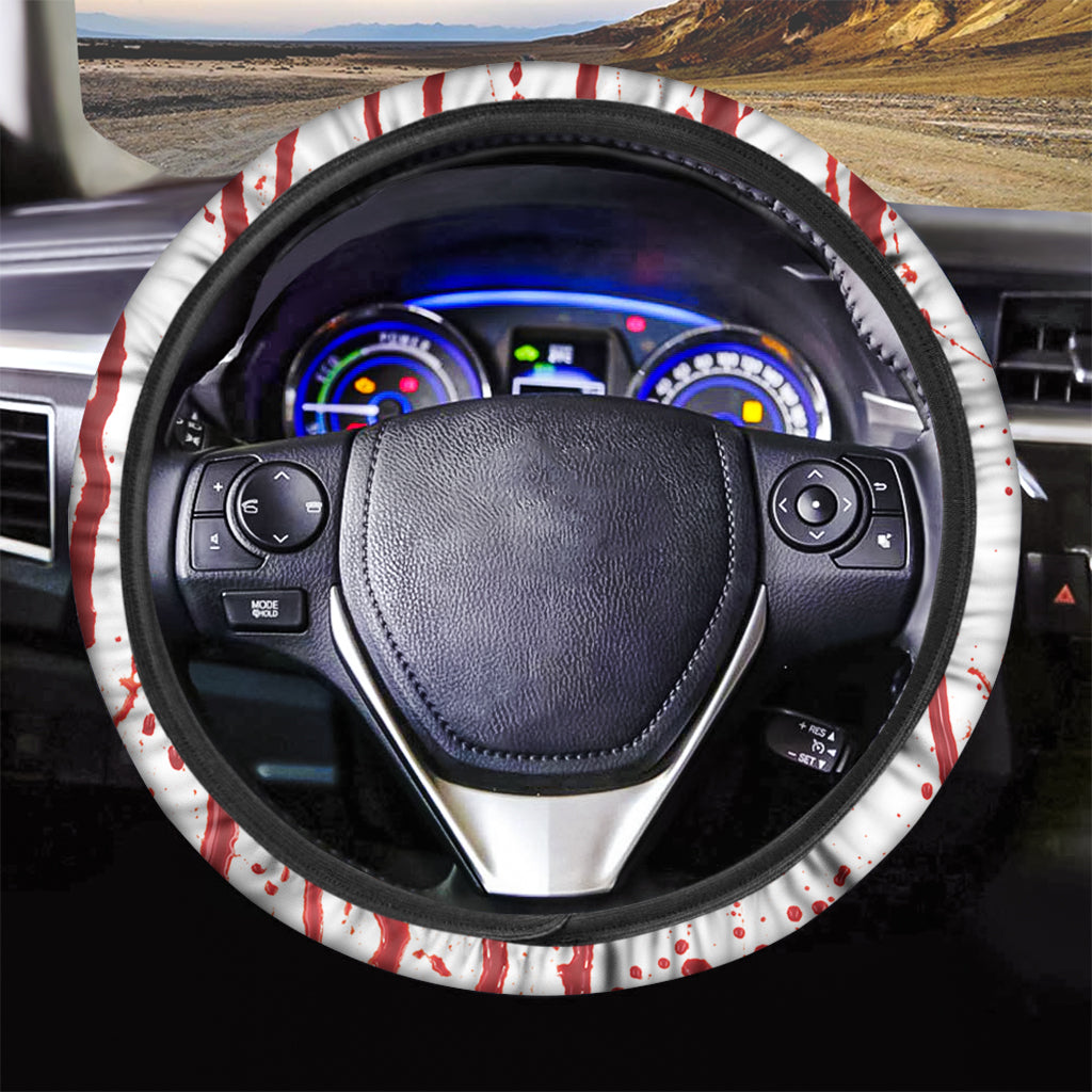 Flowing Red Blood Print Car Steering Wheel Cover