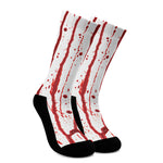 Flowing Red Blood Print Crew Socks