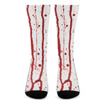 Flowing Red Blood Print Crew Socks
