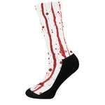 Flowing Red Blood Print Crew Socks
