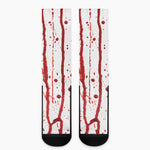 Flowing Red Blood Print Crew Socks