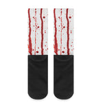Flowing Red Blood Print Crew Socks