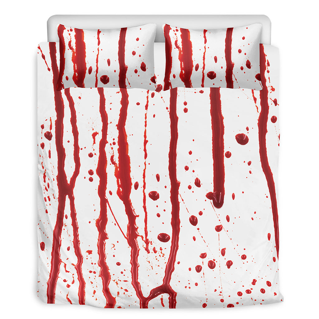 Flowing Red Blood Print Duvet Cover Bedding Set