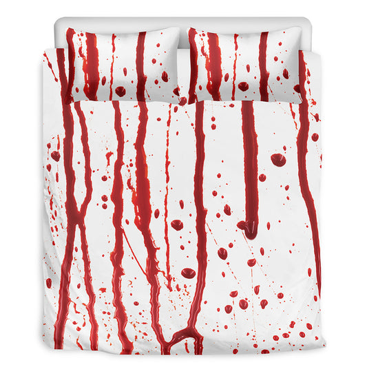 Flowing Red Blood Print Duvet Cover Bedding Set