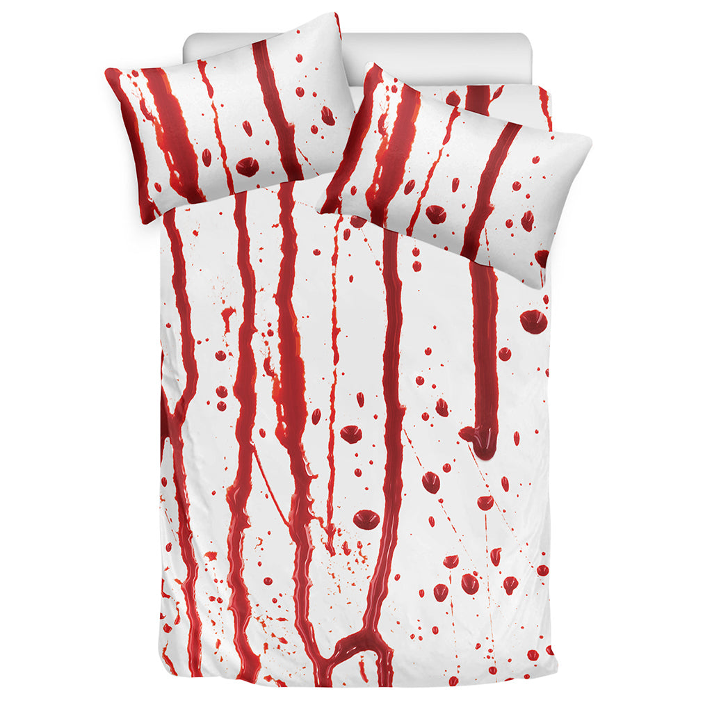 Flowing Red Blood Print Duvet Cover Bedding Set