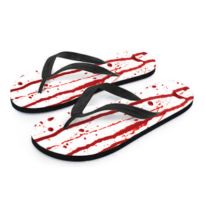 Flowing Red Blood Print Flip Flops