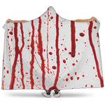 Flowing Red Blood Print Hooded Blanket