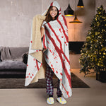 Flowing Red Blood Print Hooded Blanket