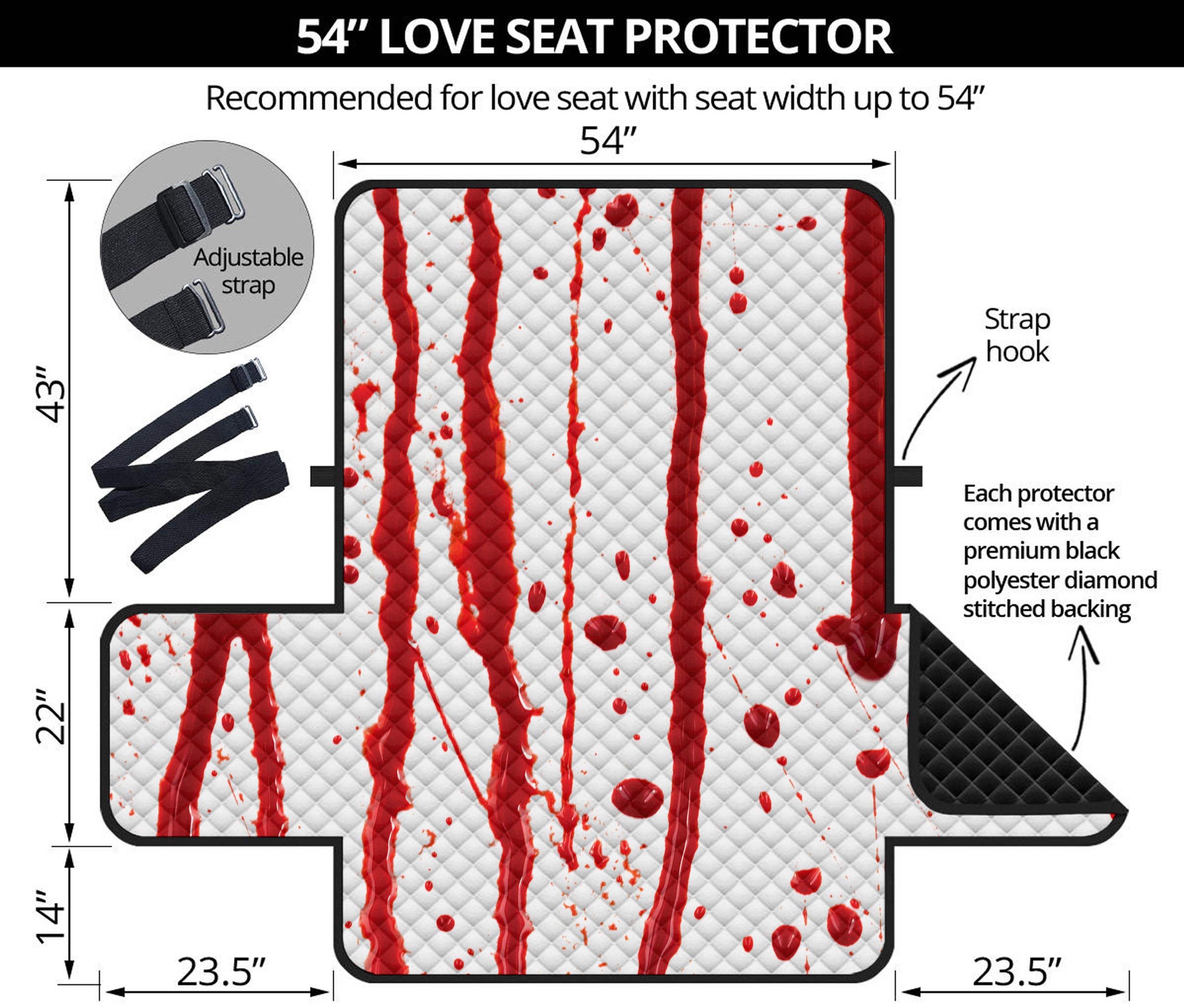 Flowing Red Blood Print Loveseat Protector