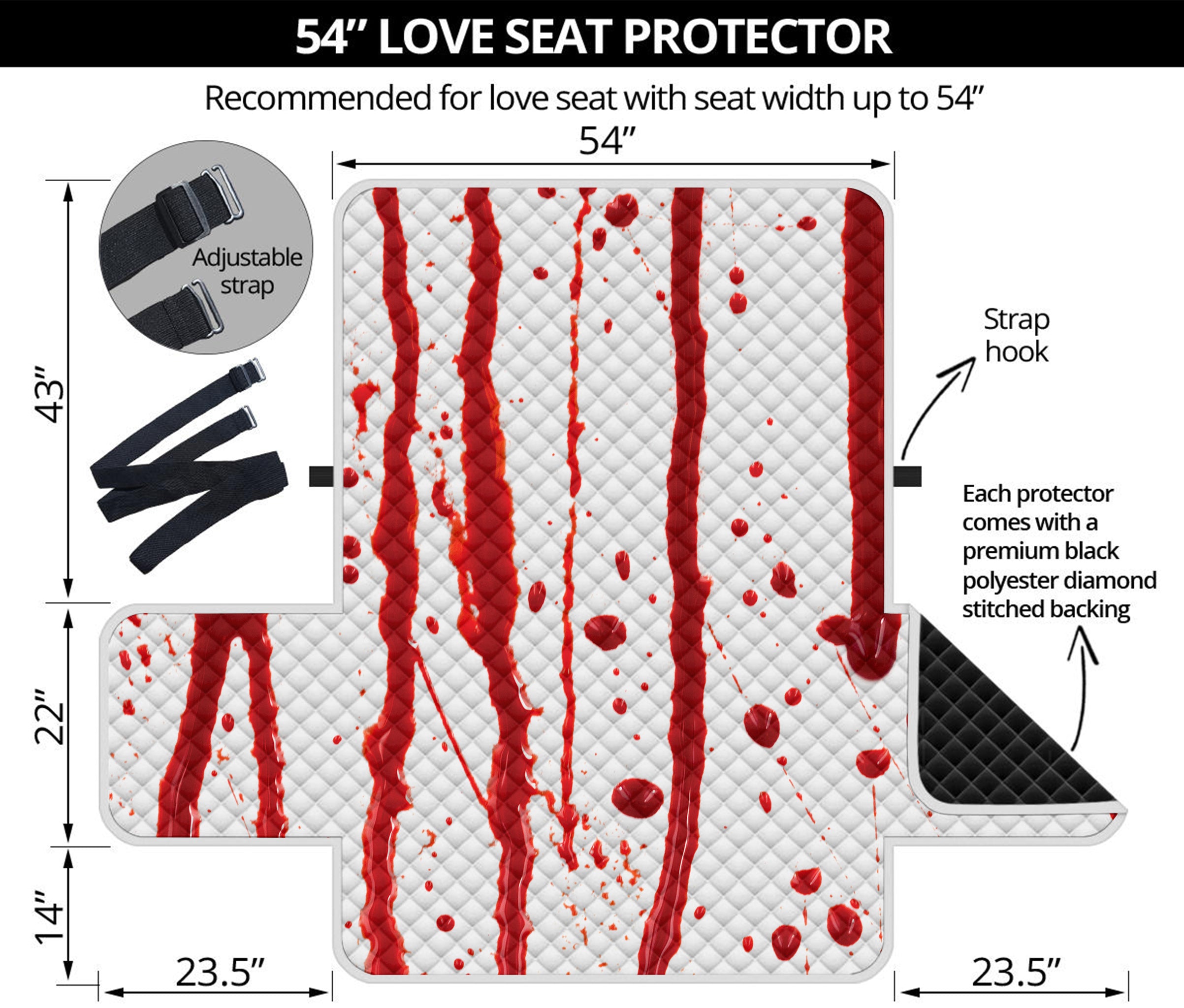 Flowing Red Blood Print Loveseat Protector