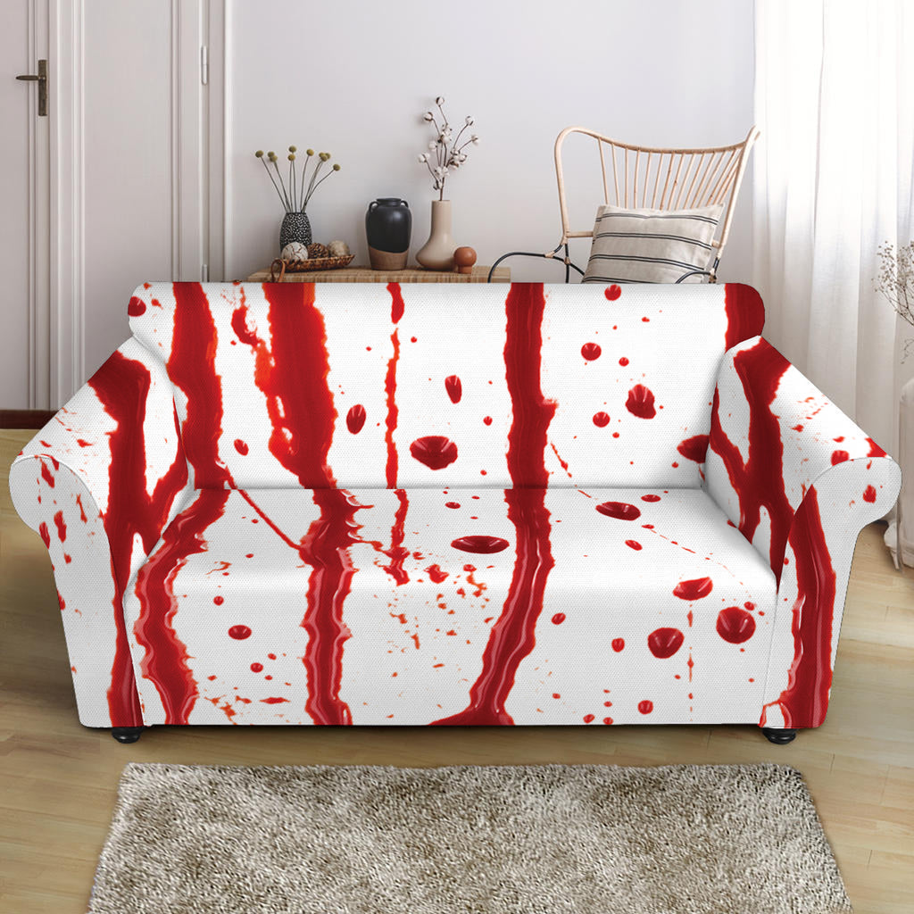 Flowing Red Blood Print Loveseat Slipcover