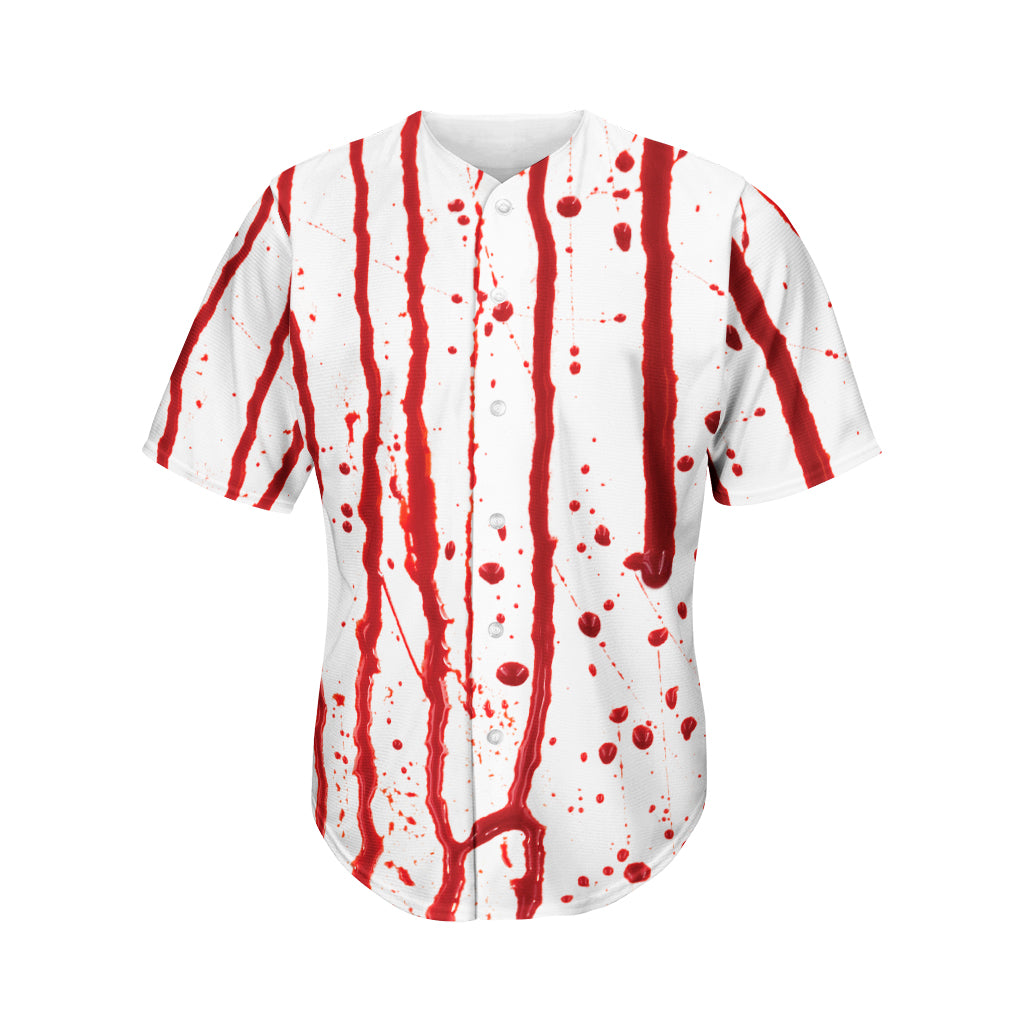 Flowing Red Blood Print Men's Baseball Jersey