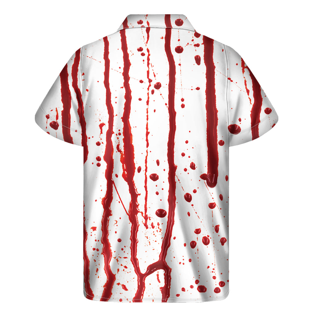 Flowing Red Blood Print Men's Short Sleeve Shirt