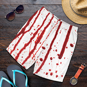 Flowing Red Blood Print Men's Shorts