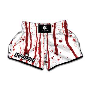 Flowing Red Blood Print Muay Thai Boxing Shorts