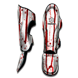 Flowing Red Blood Print Muay Thai Shin Guard