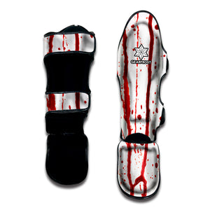 Flowing Red Blood Print Muay Thai Shin Guard