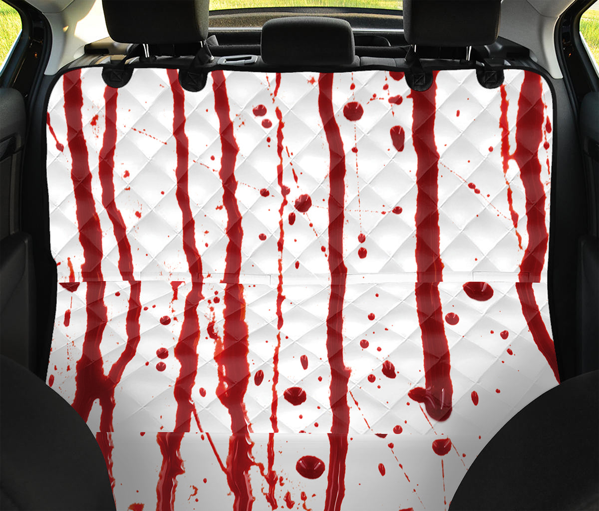 Flowing Red Blood Print Pet Car Back Seat Cover